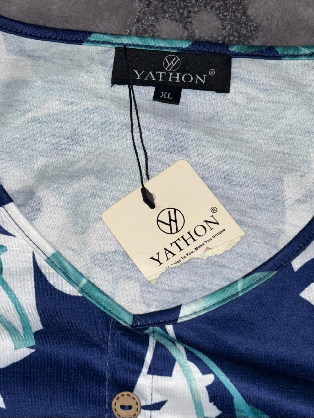 NEW Yathon blue navy multi color floral sleeveless dress ~nwt~ size 10 - Picture 4 of 6